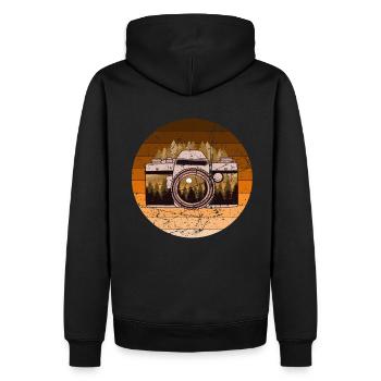 Kamera Retro Fotograf Vintage Fotografie - Männer Premium Bio Hoodie - Schwarz - Hinten - Nico (187cm)