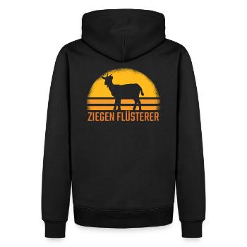 Ziegen Flüsterer Ziege Retro - Männer Premium Bio Hoodie - Schwarz - Hinten - Nico (187cm)