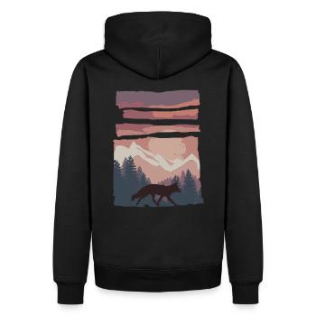 Fuchs Waldtier Geschenk - Männer Premium Bio Hoodie - Schwarz - Hinten - Nico (187cm)