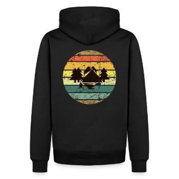 Vintage Retro Camping Camping Tentes - Sweat à capuche Premium bio Homme - noir - Dos - Nico (187cm)