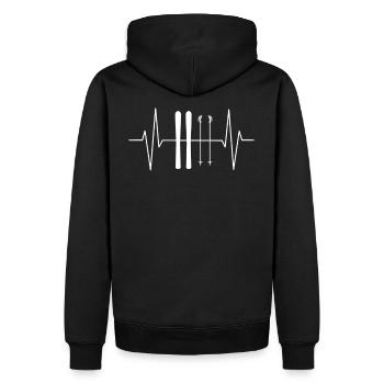 Ski Rouler rythme cardiaque - Sweat à capuche Premium bio Homme - noir - Dos - Nico (187cm)