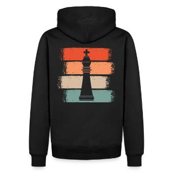 Pièces d’échecs vintage Rétro Cadeau - Sweat à capuche Premium bio Homme - noir - Dos - Nico (187cm)