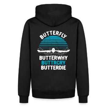 Schwimmer Schwimmen - Männer Premium Bio Hoodie - Schwarz - Hinten - Nico (187cm)