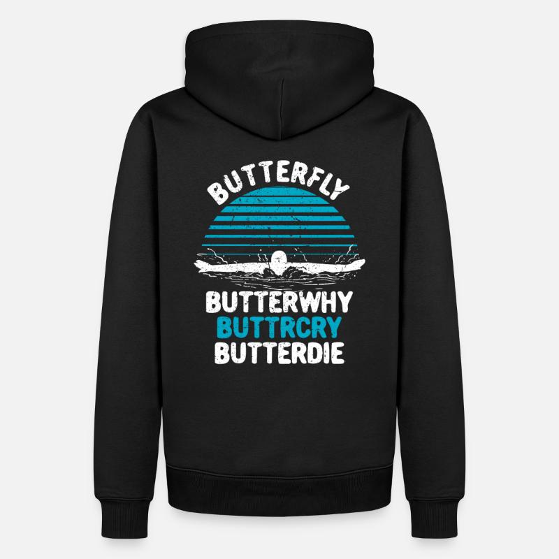 Schwimmer Schwimmen - Männer Premium Bio Hoodie - Schwarz