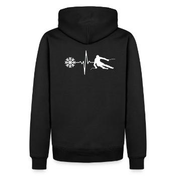 Ski Rouler rythme cardiaque - Sweat à capuche Premium bio Homme - noir - Dos - Nico (187cm)