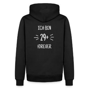 Ich bin 29+ 30. Geburtstag - Männer Premium Bio Hoodie - Schwarz - Hinten - Nico (187cm)