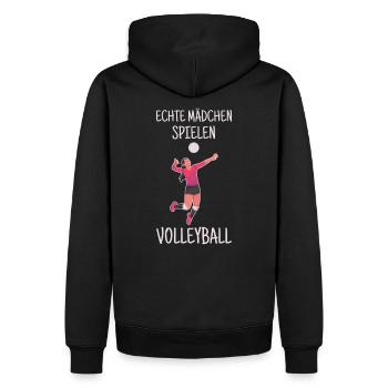 Volleyball filles - Sweat à capuche Premium bio Homme - noir - Dos - Nico (187cm)