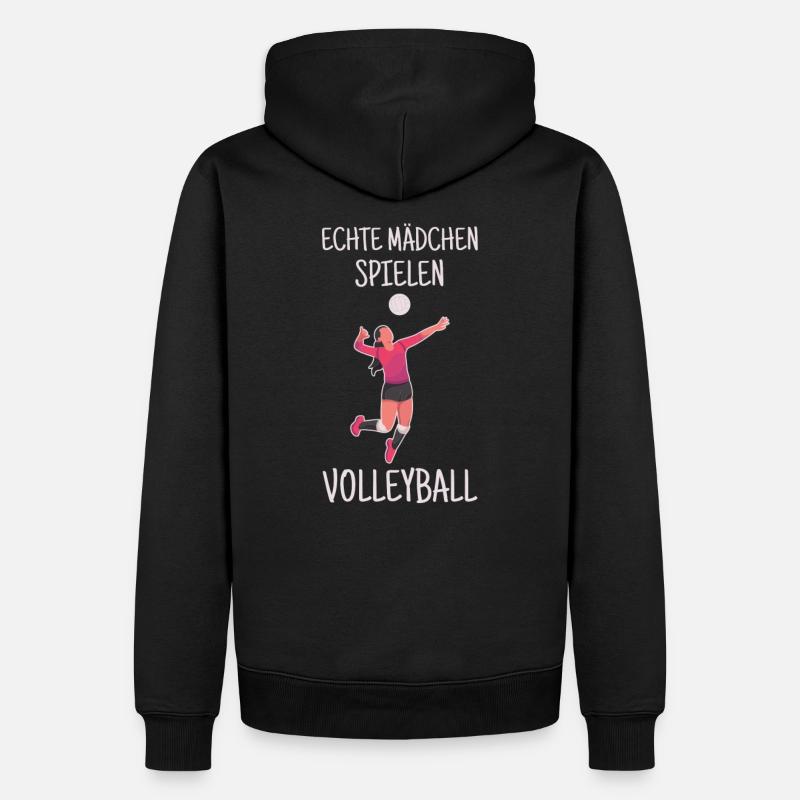 Volleyball filles - Sweat à capuche Premium bio Homme - noir