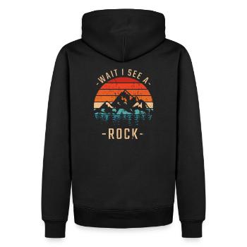 Wait I See A Rock for a Geologist - Men’s Premium Organic Hoodie - black - Back - Nico (187cm)