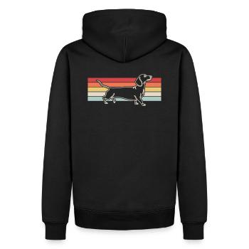 Dackel Hund Hunderasse Geschenk - Männer Premium Bio Hoodie - Schwarz - Hinten - Nico (187cm)