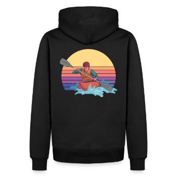 Kajak Kajakfahren Kanu - Männer Premium Bio Hoodie - Schwarz - Hinten - Nico (187cm)
