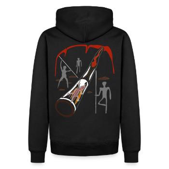 Didgeridoo Didjeridu Instrument - Männer Premium Bio Hoodie - Schwarz - Hinten - Nico (187cm)