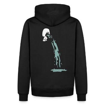 DRÔLE DE MARSHMALLOW VOMIT. HALLOWEEN - Sweat à capuche Premium bio Homme - noir - Dos - Nico (187cm)