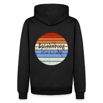 Coordonnées souvenirs de l’île de Spiekeroog - Sweat à capuche Premium bio Homme - noir - Dos - Nico (187cm)
