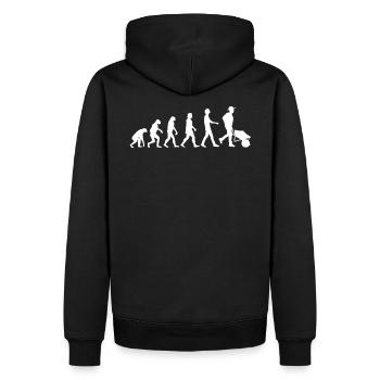 Gärtner Garten Evolution - Männer Premium Bio Hoodie - Schwarz - Hinten - Nico (187cm)