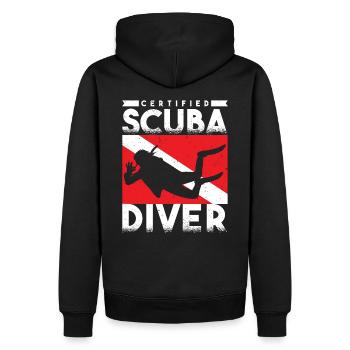 Taucher Tauchen Geschenk - Männer Premium Bio Hoodie - Schwarz - Hinten - Nico (187cm)