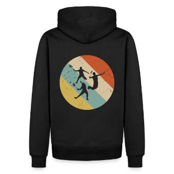 Badmintonspieler Badminton Retro - Männer Premium Bio Hoodie - Schwarz - Hinten - Nico (187cm)
