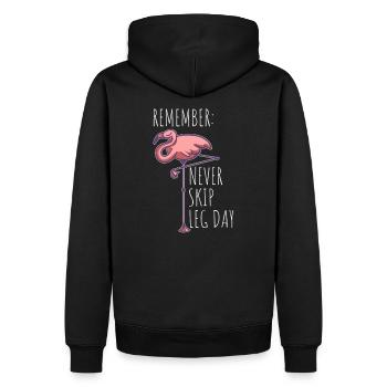 Bodybuilding Fitness Sport - Männer Premium Bio Hoodie - Schwarz - Hinten - Nico (187cm)