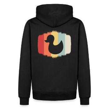 Ente Enten Tier Retro - Männer Premium Bio Hoodie - Schwarz - Hinten - Nico (187cm)