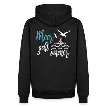 Meer geht immer - Urlaub am Meer - Männer Premium Bio Hoodie - Schwarz - Hinten - Nico (187cm)