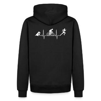 Triathlon Triathlon Heartbeat - Men’s Premium Organic Hoodie - black - Back - Nico (187cm)