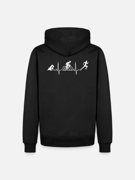Triathlon Triathlon Herzschlag - Männer Premium Bio Hoodie - Schwarz