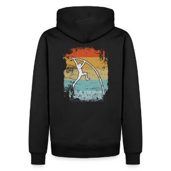 Stabhochsprung Retro - Männer Premium Bio Hoodie - Schwarz - Hinten - Nico (187cm)
