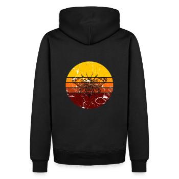 Biene Retro - Männer Premium Bio Hoodie - Schwarz - Hinten - Nico (187cm)