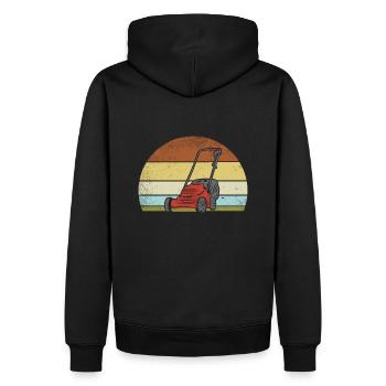 Gärtner Rasenmäher Rasenpflege - Männer Premium Bio Hoodie - Schwarz - Hinten - Nico (187cm)