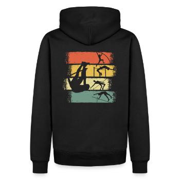 Stabhochsprung Retro Vintage - Männer Premium Bio Hoodie - Schwarz - Hinten - Nico (187cm)