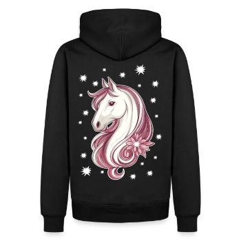 Cheval avec des étoiles - Sweat à capuche Premium bio Homme - noir - Dos - Nico (187cm)
