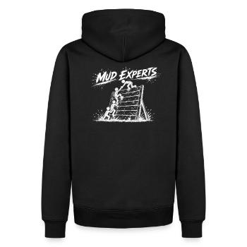 Maîtres de boue / Experts - Mur d’obstacles - Sweat à capuche Premium bio Homme - noir - Dos - Nico (187cm)