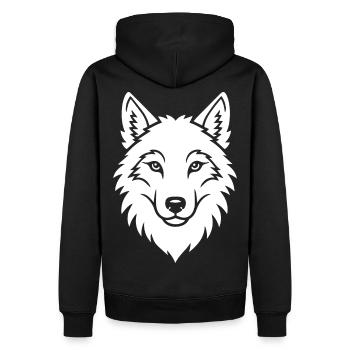 Wolf Kopf Elegant Wildnis Natur Kunst - Männer Premium Bio Hoodie - Schwarz - Hinten - Nico (187cm)