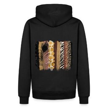 Raffiniertes Dschungel-Design Luxus-Safari-Print - Männer Premium Bio Hoodie - Schwarz - Hinten - Nico (187cm)