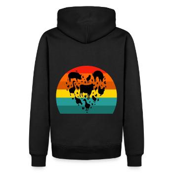 Retro vintage of farm animal, farming, farmer - Men’s Premium Organic Hoodie - black - Back - Nico (187cm)