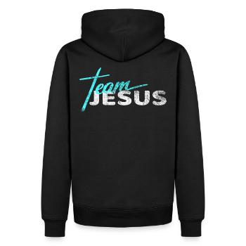 Chemise de cadeau religieux chrétien de Dieu de Jésus - Sweat à capuche Premium bio Homme - noir - Dos - Nico (187cm)