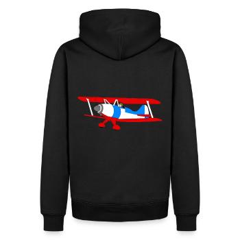 Airplane - Men’s Premium Organic Hoodie - black - Back - Nico (187cm)