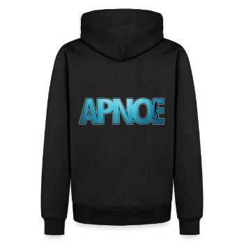 Apnoe Freediving Geschenk - Männer Premium Bio Hoodie - Schwarz - Hinten - Nico (187cm)