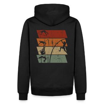 Pole Vault Rétro Vintage - Sweat à capuche Premium bio Homme - noir - Dos - Nico (187cm)