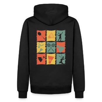 Badminton Badminton Player Rétro - Sweat à capuche Premium bio Homme - noir - Dos - Nico (187cm)