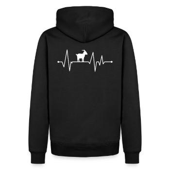 Battement de cœur de chèvre - Sweat à capuche Premium bio Homme - noir - Dos - Nico (187cm)