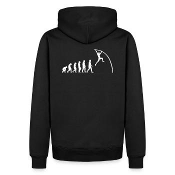 Stabhochsprung Leichtathletik Evolution - Männer Premium Bio Hoodie - Schwarz - Hinten - Nico (187cm)