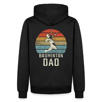 Badminton Badminton Dad - Männer Premium Bio Hoodie - Schwarz - Hinten - Nico (187cm)