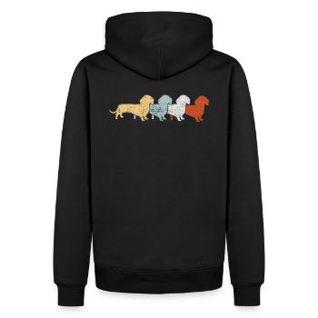 Dackel Retro Vintage - Männer Premium Bio Hoodie - Schwarz - Hinten - Nico (187cm)