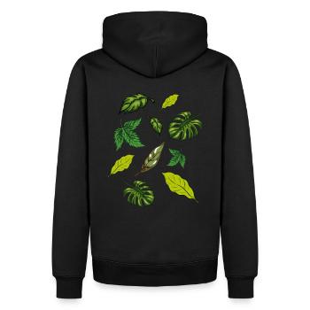 Zimmerpflanzen Pflanzen Blätter - Männer Premium Bio Hoodie - Schwarz - Hinten - Nico (187cm)