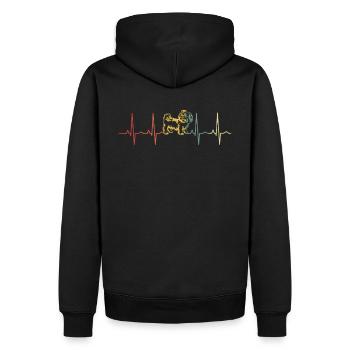 Shih Tzu Hund Herzschlag - Männer Premium Bio Hoodie - Schwarz - Hinten - Nico (187cm)