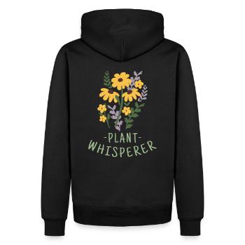 Fleurs Plantes - Sweat à capuche Premium bio Homme - noir - Dos - Nico (187cm)