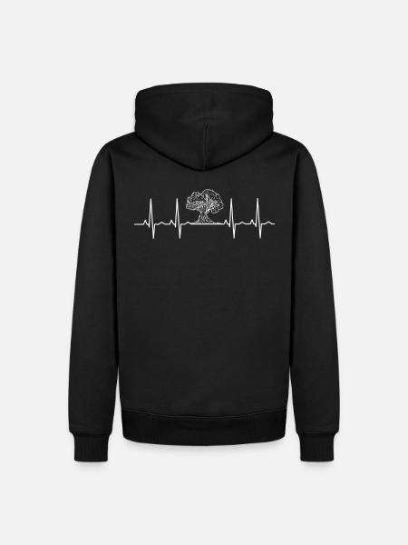 Tree Heartbeat Outdoor Nature - Men’s Premium Organic Hoodie - black