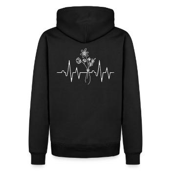 Vase à fleurs Fleurs Heartbeat - Sweat à capuche Premium bio Homme - noir - Dos - Nico (187cm)