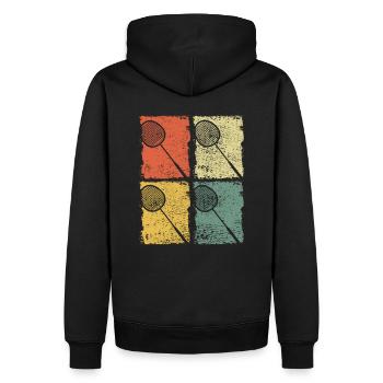 Raquette de badminton Badminton Rétro - Sweat à capuche Premium bio Homme - noir - Dos - Nico (187cm)